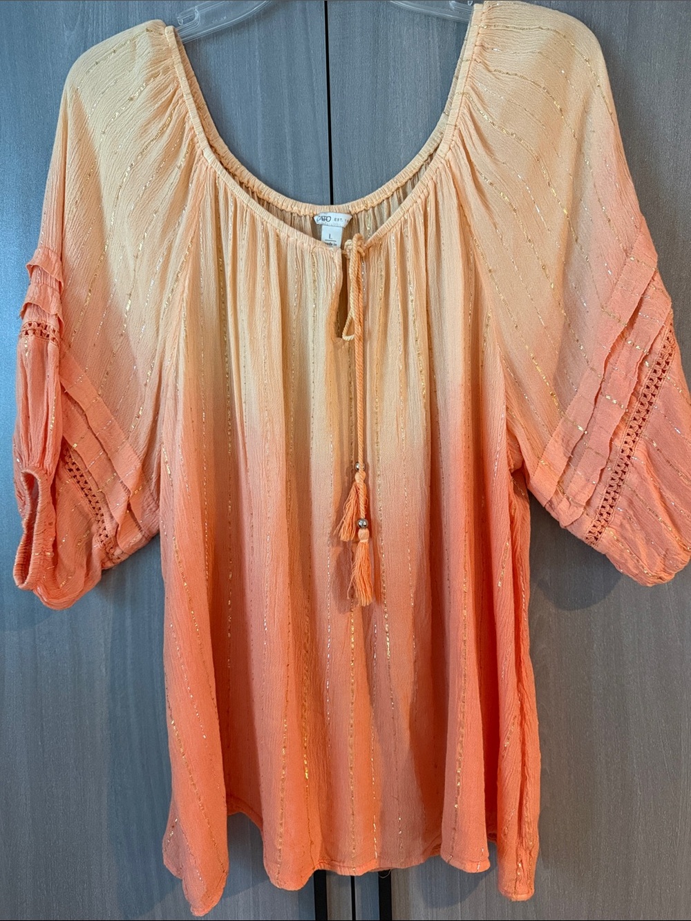 Cato Peach Ombré Blouse